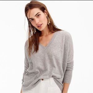 J.Crew🧶 100% Cashmere Gray V Neck Sweater Size S
